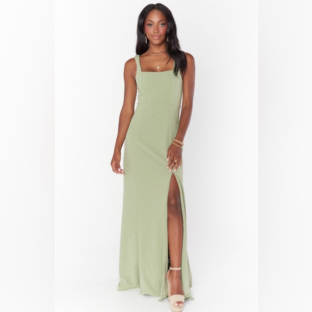 EUC Show Me Your MuMu Moss Green Paris Gown